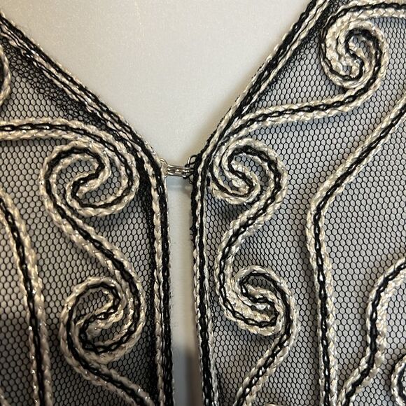 Valenti Black Sheer Embroidered Long Sleeve Cardigan Top Jacket Size S - Picture 10 of 17